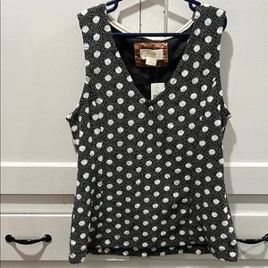 Maeve by Anthropologie Black and White Polka Dot Top
